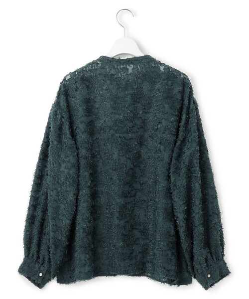 23区(ニジュウサンク)の「【洗える】シアーカットジャカード ブラウス(シャツ/ブラウス・レディース・ブラック系/パイングリーン系/アイボリー系・38)」の9枚目の写真