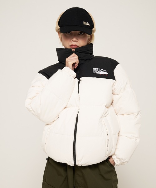 FIRST DOWN（ファーストダウン）の「バブルダウンジャケット マイクロフト（ダウンジャケット/コート・メンズ・マスタード/パープル/ホワイト/ピンク/レンガ/グレー/ゼブラ/ブラック/ライトベージュ・M/L/XL/S/XXL）」の2枚目の写真