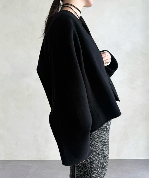 BEARDSLEY(ビアズリー)の「《15 quinze》リバーショート羽織(その他アウター・レディース・ベージュ/ブラック・FREE)」の21枚目の写真