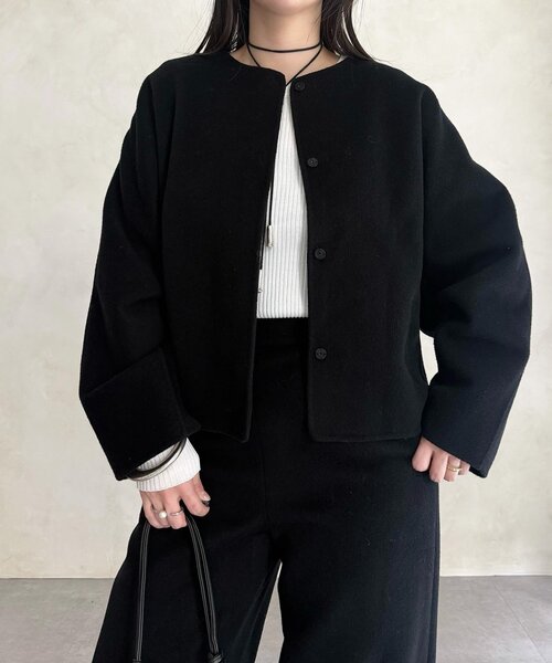 BEARDSLEY(ビアズリー)の「《15 quinze》リバーショート羽織(その他アウター・レディース・ベージュ/ブラック・FREE)」の19枚目の写真