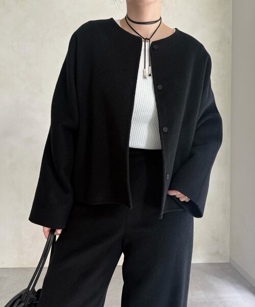 BEARDSLEY(ビアズリー)の「《15 quinze》リバーショート羽織(その他アウター・レディース・ベージュ/ブラック・FREE)」の18枚目の写真