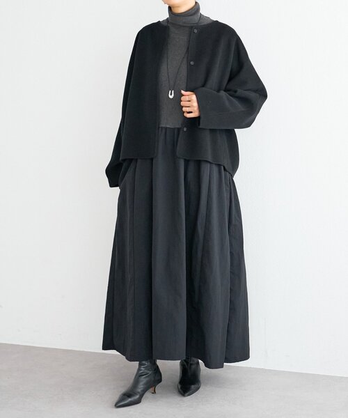 BEARDSLEY(ビアズリー)の「《15 quinze》リバーショート羽織(その他アウター・レディース・ベージュ/ブラック・FREE)」の14枚目の写真