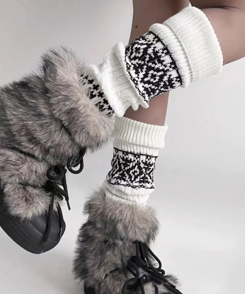 セール】25aw ノルディック柄レッグウォーマー（レッグ