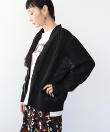 Three Four Time | ケーブル布帛ドッキングジップブルゾン(ブルゾン)