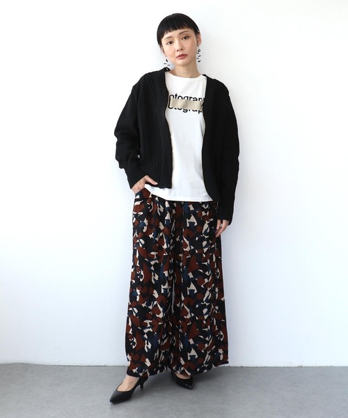 Three Four Time（ｽﾘｰﾌｫｰﾀｲﾑ）の「ケーブル布帛ドッキングジップブルゾン（ブルゾン・レディース・ブラック/カーキ・FREE）」の6枚目の写真