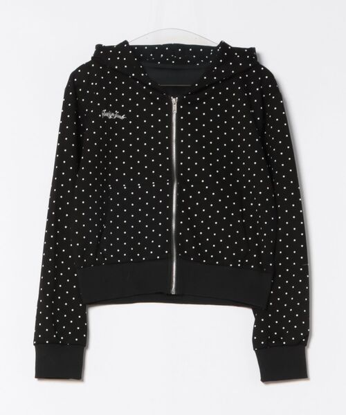Never mind the XU / Chikashitsu+（ネバーマインド ザ エックスユー / チカシツプラス）の「【nmtc+】dot zip up hoodie / 【エヌエムティーシープラス】ドットジップパーカー（パーカー・レディース・グレー/ブラック・ONE SIZE）」の5枚目の写真