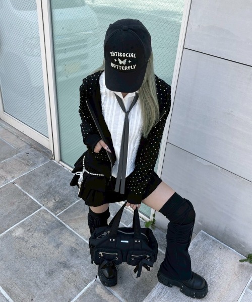 Never mind the XU / Chikashitsu+（ネバーマインド ザ エックスユー / チカシツプラス）の「【nmtc+】dot zip up hoodie / 【エヌエムティーシープラス】ドットジップパーカー（パーカー・レディース・グレー/ブラック・ONE SIZE）」の14枚目の写真