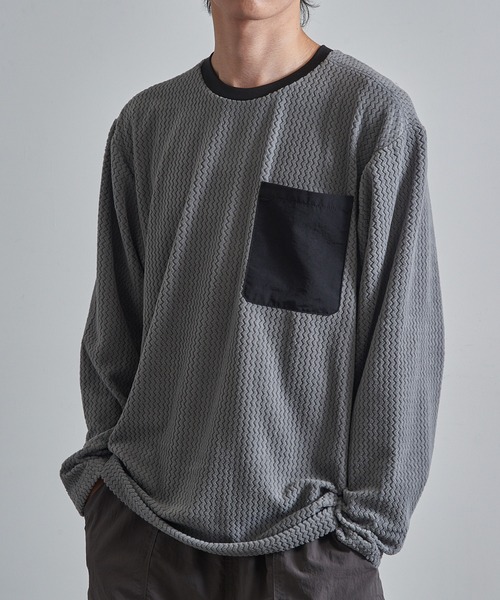 FORECAST(フォーキャスト)の「【FORECAST】ウエーブサーマルロングスリーブ 保温 透湿 アウトドア キャンプ 8256(Tシャツ/カットソー・メンズ・ブラック/グレー・LL/M/L)」の2枚目の写真