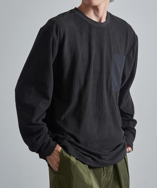 FORECAST(フォーキャスト)の「【FORECAST】ウエーブサーマルロングスリーブ 保温 透湿 アウトドア キャンプ 8256(Tシャツ/カットソー・メンズ・ブラック/グレー・LL/M/L)」の1枚目の写真