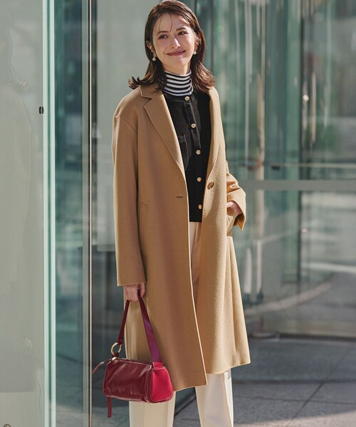 23区（ニジュウサンク）の「ウールカシミヤビーバー チェスター コート（チェスターコート・レディース・ブラック系/黄土色系/グレー系・40/38/36）」の14枚目の写真