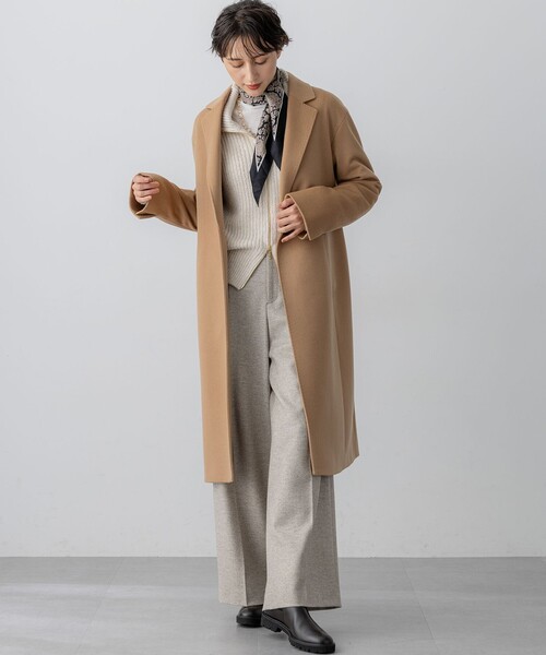 23区（ニジュウサンク）の「ウールカシミヤビーバー チェスター コート（チェスターコート・レディース・ブラック系/黄土色系/グレー系・40/38/36）」の17枚目の写真