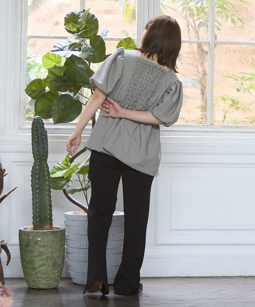 petit main LIEN（プティマインリアン）の「【親子リンク】ニットワイドパンツ（その他パンツ・レディース・モカ/アイボリー/ブラック・F）」の4枚目の写真