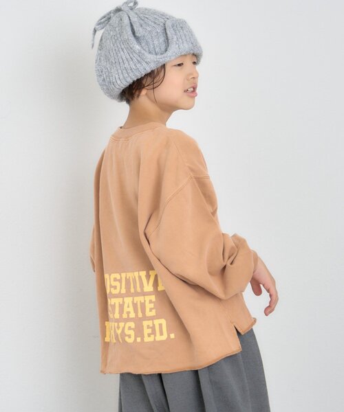 CIAOPANIC TYPY（チャオパニックティピー）の「【KIDS】《ジュニアサイズあり》綿100％ピグメントロゴスウェット【WEB限】（スウェット・キッズ・キャメル/ミント/ピンク/グレー/チャコールグレー/インディゴブルー・150/130/110）」の5枚目の写真