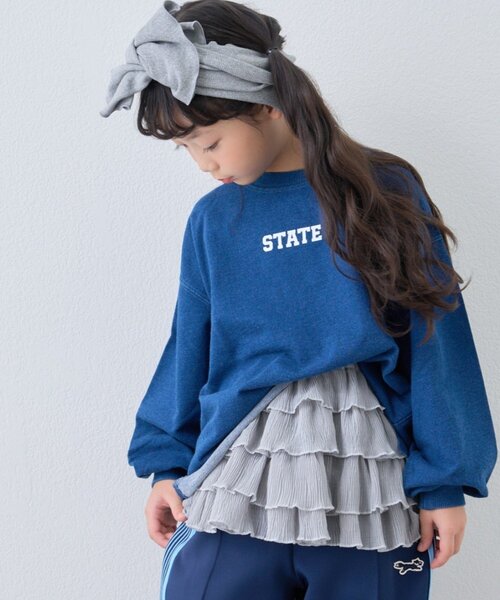 CIAOPANIC TYPY（チャオパニックティピー）の「【KIDS】《ジュニアサイズあり》綿100％ピグメントロゴスウェット【WEB限】（スウェット・キッズ・キャメル/ミント/ピンク/グレー/チャコールグレー/インディゴブルー・150/130/110）」の7枚目の写真