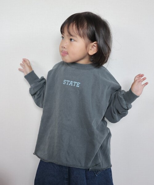 CIAOPANIC TYPY（チャオパニックティピー）の「【KIDS】《ジュニアサイズあり》綿100％ピグメントロゴスウェット【WEB限】（スウェット・キッズ・キャメル/ミント/ピンク/グレー/チャコールグレー/インディゴブルー・150/130/110）」の9枚目の写真