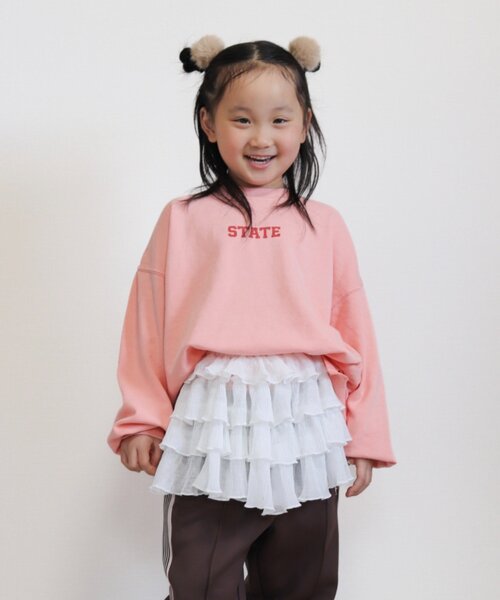 CIAOPANIC TYPY（チャオパニックティピー）の「【KIDS】《ジュニアサイズあり》綿100％ピグメントロゴスウェット【WEB限】（スウェット・キッズ・キャメル/ミント/ピンク/グレー/チャコールグレー/インディゴブルー・150/130/110）」の11枚目の写真