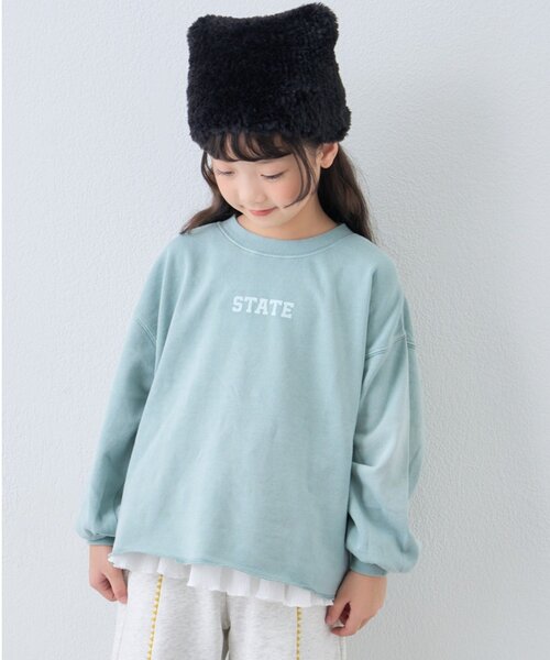 CIAOPANIC TYPY（チャオパニックティピー）の「【KIDS】《ジュニアサイズあり》綿100％ピグメントロゴスウェット【WEB限】（スウェット・キッズ・キャメル/ミント/ピンク/グレー/チャコールグレー/インディゴブルー・150/130/110）」の16枚目の写真