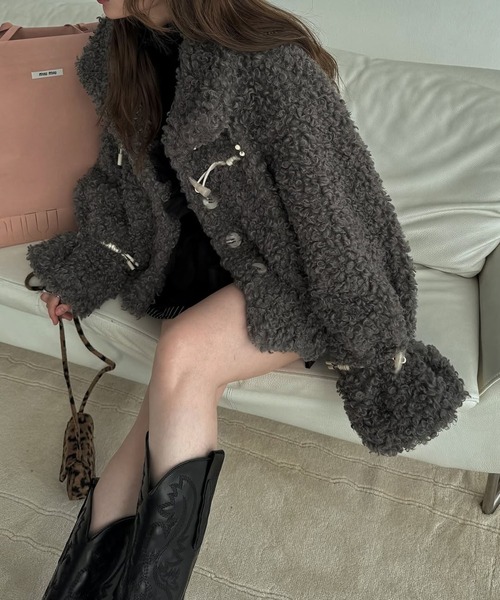 セール】poodle fur cord toggle short JK（その他アウター