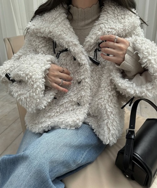 セール】poodle fur cord toggle short JK（その他アウター