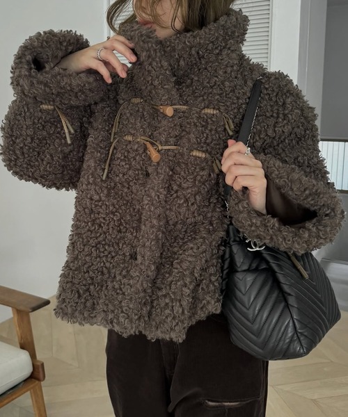 セール】poodle fur cord toggle short JK（その他アウター