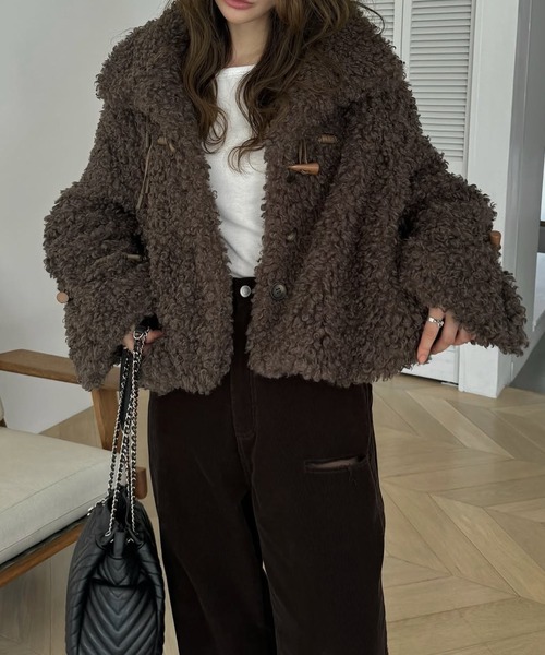 セール】poodle fur cord toggle short JK（その他アウター