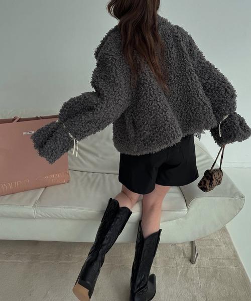 WILLFULLY（ウィルフリー）の「poodle fur cord toggle short JK