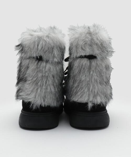 WEGO（ウィゴー）の「WEGO/ボリュームファーレースアップフェイクムートンブーツ（ブーツ・レディース・ブラック/ベージュ・LARGE/MEDIUM/X-LARGE）」の16枚目の写真