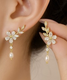 【IZU】 フラワーパールピアス