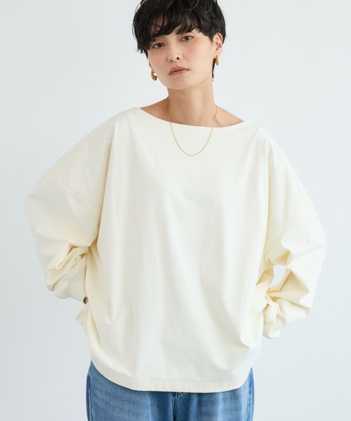 BARNYARDSTORM(バンヤードストーム)の「BARNYARDSTORM / ハイテンションワイドプルオーバー マシンウォッシャブル 【YouTube「i.style closet」紹介アイテム】(シャツ/ブラウス・レディース・ブラック/オフホワイト/ネイビー・S/M)」の2枚目の写真