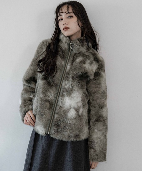 HARE（ハレ）の「フェイクファーニュアンスブルゾン(HARE)（ブルゾン・レディース・グレー/グレー系その他・FREE）」の4枚目の写真