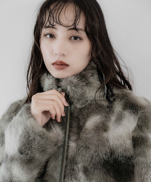 HARE（ハレ）の「フェイクファーニュアンスブルゾン(HARE)（ブルゾン・レディース・グレー/グレー系その他・FREE）」の9枚目の写真