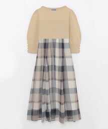 新品未使用◇クレストブリッジ　モックロディーシルケットワンピース　36 BLUE LABEL CRESTBRIDGE（ブルーレーベルクレストブリッジ）の