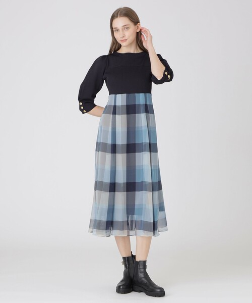 シフォンコンビドレス（ワンピース）｜BLUE LABEL CRESTBRIDGE（ブルー