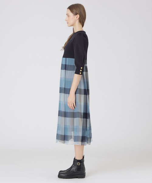 シフォンコンビドレス（ワンピース）｜BLUE LABEL CRESTBRIDGE（ブルー