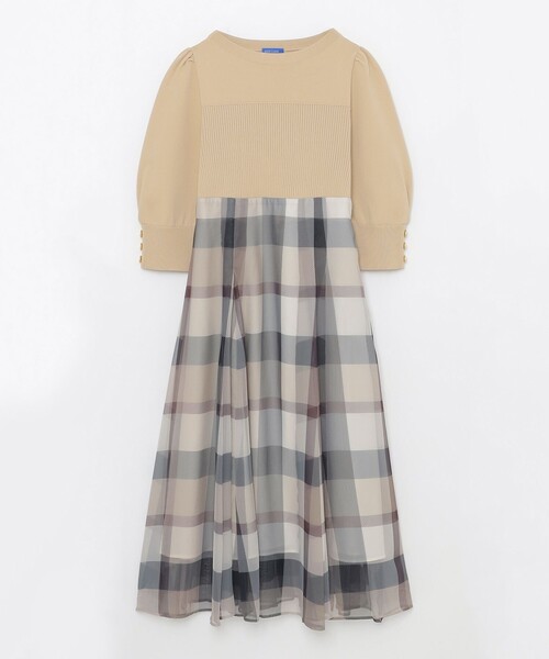 予約販売】シフォンコンビドレス（ワンピース）｜BLUE LABEL