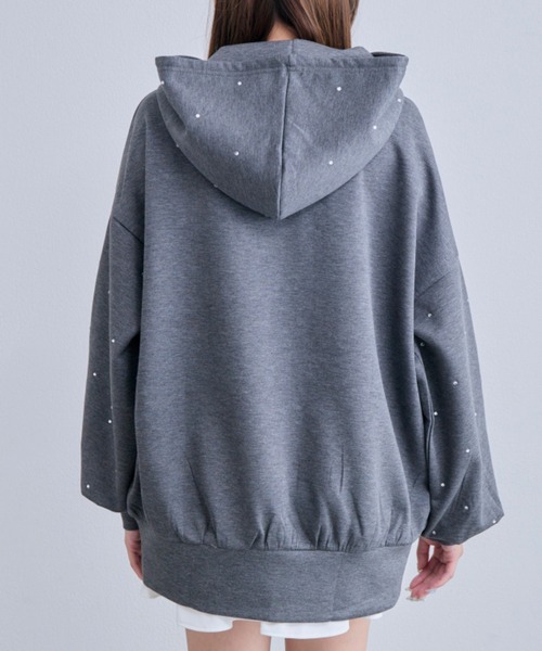 OLIVE des OLIVE（オリーブデオリーブ）の「キラキラZIPパーカー（パーカー・レディース・チャコールグレー/ピンク/オフホワイト/ブラック・FREE）」の7枚目の写真