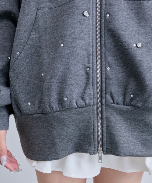 OLIVE des OLIVE（オリーブデオリーブ）の「キラキラZIPパーカー（パーカー・レディース・チャコールグレー/ピンク/オフホワイト/ブラック・FREE）」の10枚目の写真