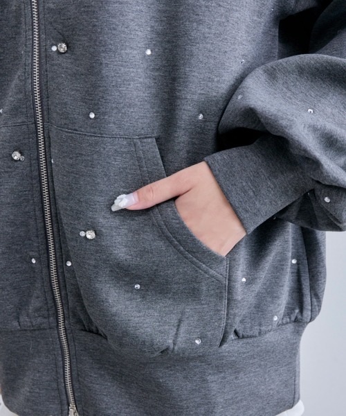 OLIVE des OLIVE（オリーブデオリーブ）の「キラキラZIPパーカー（パーカー・レディース・チャコールグレー/ピンク/オフホワイト/ブラック・FREE）」の12枚目の写真