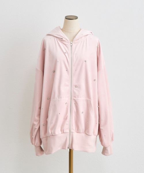 OLIVE des OLIVE（オリーブデオリーブ）の「キラキラZIPパーカー（パーカー・レディース・チャコールグレー/ピンク/オフホワイト/ブラック・FREE）」の14枚目の写真