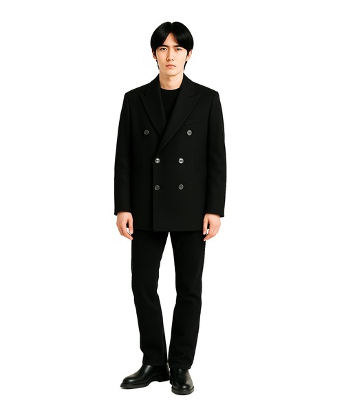 FACTOTUM（ファクトタム）の「【FACTOTUM】 SUPER110`s Melton W Coat（ピーコート・メンズ・ブラック/グレー・46/48）」の6枚目の写真