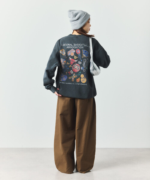 NBA（エヌビーエー）の「NBA 別注 和柄ランダムロゴ クルーネックスウェット（スウェット・メンズ・ネイビー/ライトグレー/チャコールグレー・LARGE/MEDIUM）」の9枚目の写真