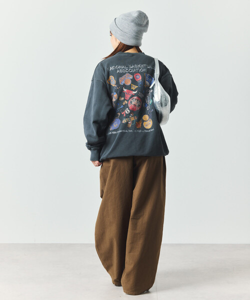 NBA（エヌビーエー）の「NBA 別注 和柄ランダムロゴ クルーネックスウェット（スウェット・メンズ・ネイビー/ライトグレー/チャコールグレー・LARGE/MEDIUM）」の10枚目の写真