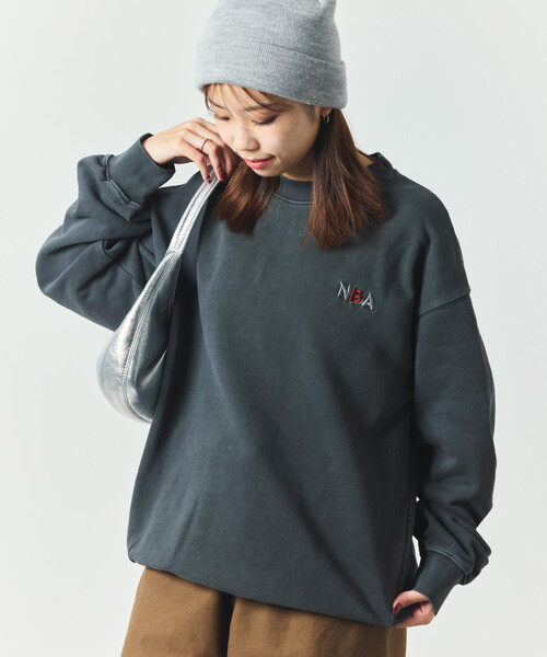 NBA（エヌビーエー）の「NBA 別注 和柄ランダムロゴ クルーネックスウェット（スウェット・メンズ・ネイビー/ライトグレー/チャコールグレー・LARGE/MEDIUM）」の13枚目の写真