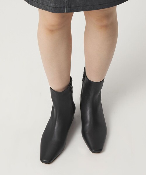 ナロースクエアプレーン ショートブーツ25↑（ブーツ）｜ODETTE E