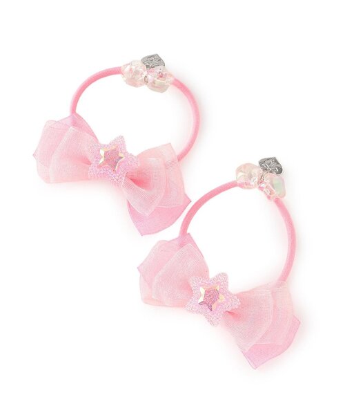 さくらんぼと蝶々のヘアゴム スーリー、メゾピアノ に セール】星つきリボン ヘアポニー2個セット（ヘアゴム）｜mezzo piano
