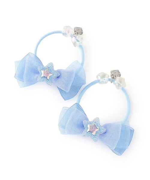 セール】星つきリボン ヘアポニー2個セット（ヘアゴム）｜mezzo piano