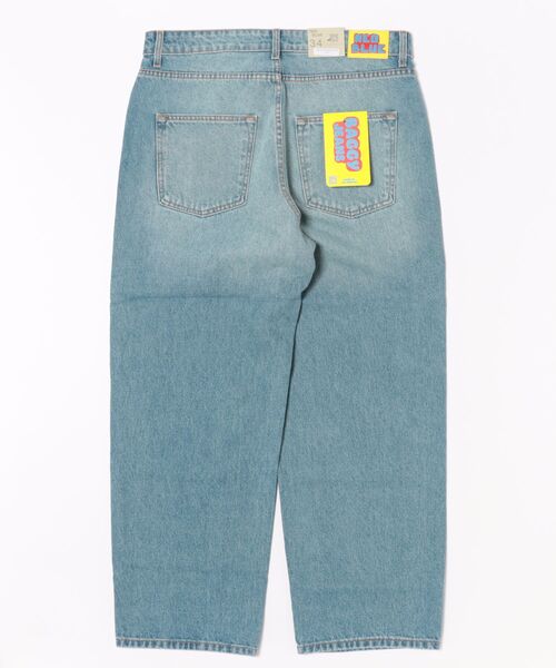 Stars Stripes(スターズストライプス)の「【NEO BLUE/ネオブルー】 Tinted Fade Medium Blue Baggy Jeans/バギーデニム ジーンズ フェード加工 ワイドパンツ ストリート 韓国ファッション Y2K ルーズフィット ヴィンテージ加工(デニムパンツ・メンズ・インディゴブルー・32inch/36inch/34inch)」の2枚目の写真