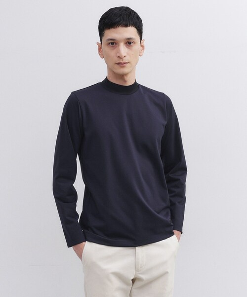 TAKEO KIKUCHI（タケオキクチ）の「ハイゲージ モクロディ モックネック（Tシャツ/カットソー・メンズ・ホワイト/チャコールグレー/ネイビー・02/03/04）」の3枚目の写真