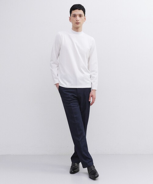 TAKEO KIKUCHI（タケオキクチ）の「ハイゲージ モクロディ モックネック（Tシャツ/カットソー・メンズ・ホワイト/チャコールグレー/ネイビー・02/03/04）」の8枚目の写真