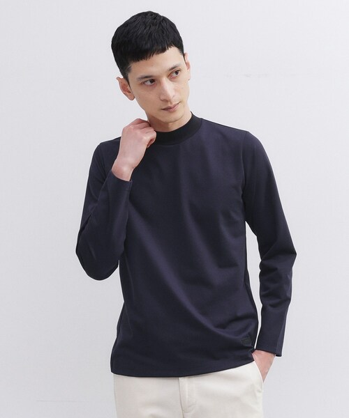 TAKEO KIKUCHI（タケオキクチ）の「ハイゲージ モクロディ モックネック（Tシャツ/カットソー・メンズ・ホワイト/チャコールグレー/ネイビー・02/03/04）」の4枚目の写真